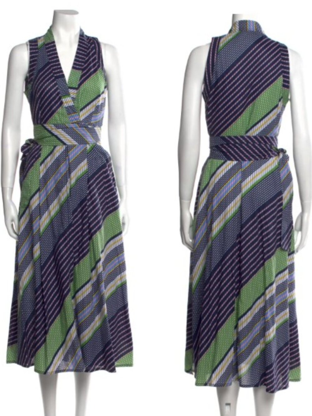 TORY BURCH Diagonal Overprinted Wrap Runway Dress Size 12